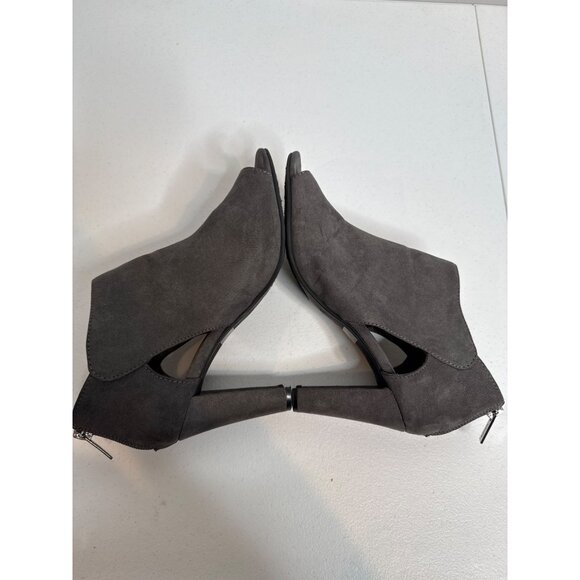 Unisa Womens Peep Toe Booties Size 8 Gray Faux Suede High Heel Ankle - Picture 7 of 11